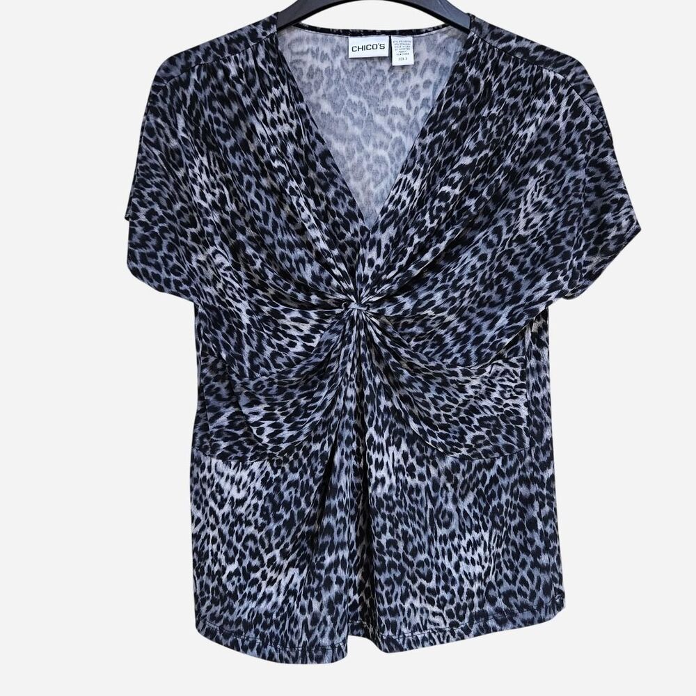 y2k mcbling gyaru gray black leopard top